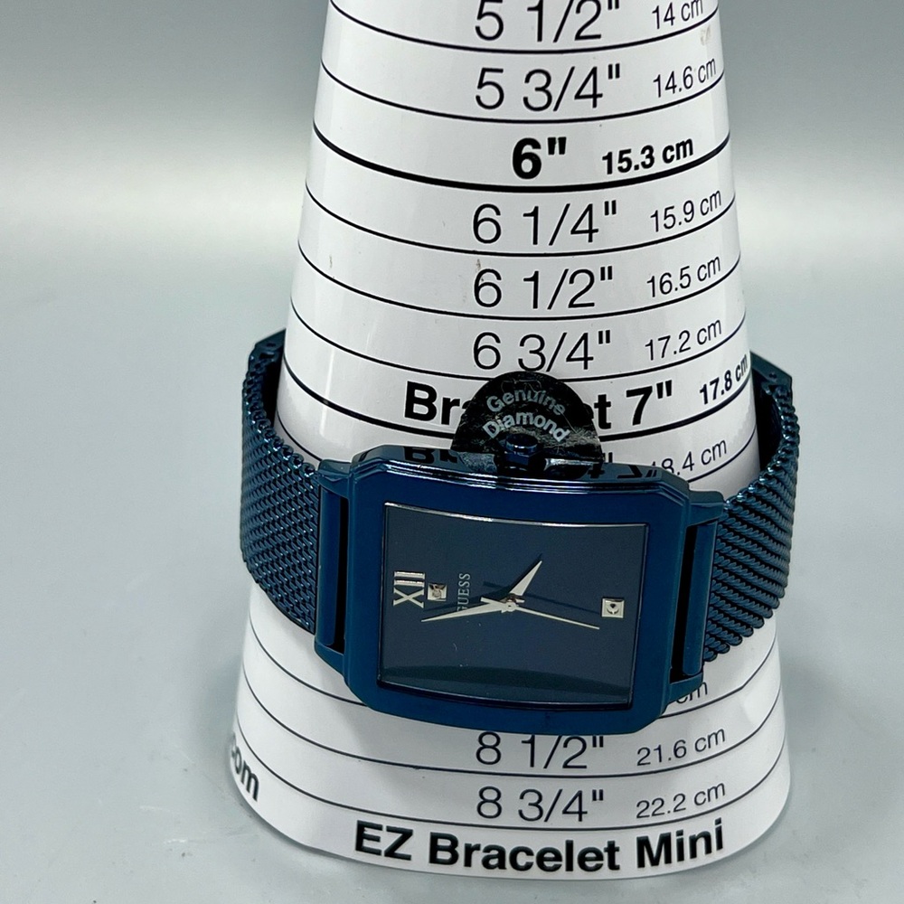 Guess Blue Diamond Rectangular Highrise Watch - image 5